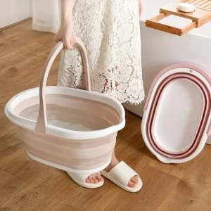 Portable Folding Water Bucket Multifunctional Space Saving Collapsible Wash Basin High-capacity High Temperature Resistance 1