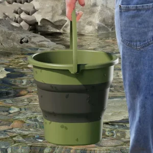 Durable Collapsible Folding Bucket Portable Plastic Fishing Bucket Thickened with Anti Slip Handle Car Wash Bucket Bathroom 1