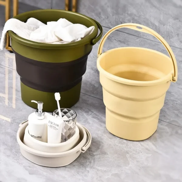 Durable Collapsible Folding Bucket Portable Plastic Fishing Bucket Thickened with Anti Slip Handle Car Wash Bucket Bathroom 3
