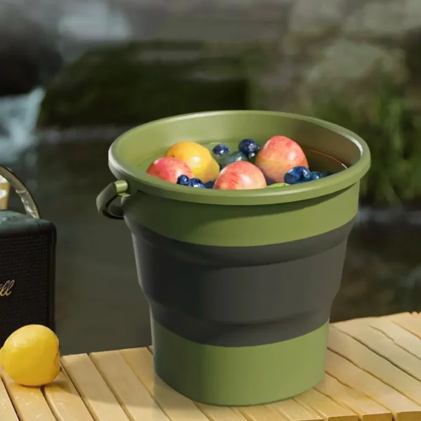 Durable Collapsible Folding Bucket Portable Plastic Fishing Bucket Thickened with Anti Slip Handle Car Wash Bucket Bathroom 4