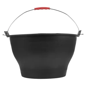 Construction Site Bucket 30cm Opening 17cm Bottom 17.5cm Height Portable Handle Storage Cement Mixing Rubber Bucket 1