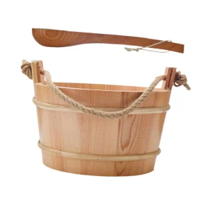 4L Professional Portable Sauna Bucket with Ladle for Bathing Bathroom Winter 1