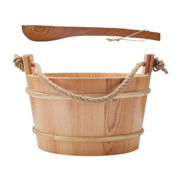 4L Professional Portable Sauna Bucket with Ladle for Bathing Bathroom Winter 2