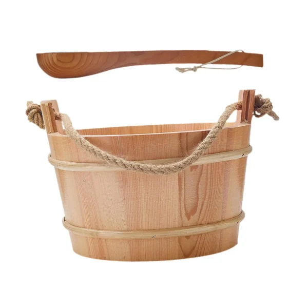 4L Professional Portable Sauna Bucket with Ladle for Bathing Bathroom Winter 3