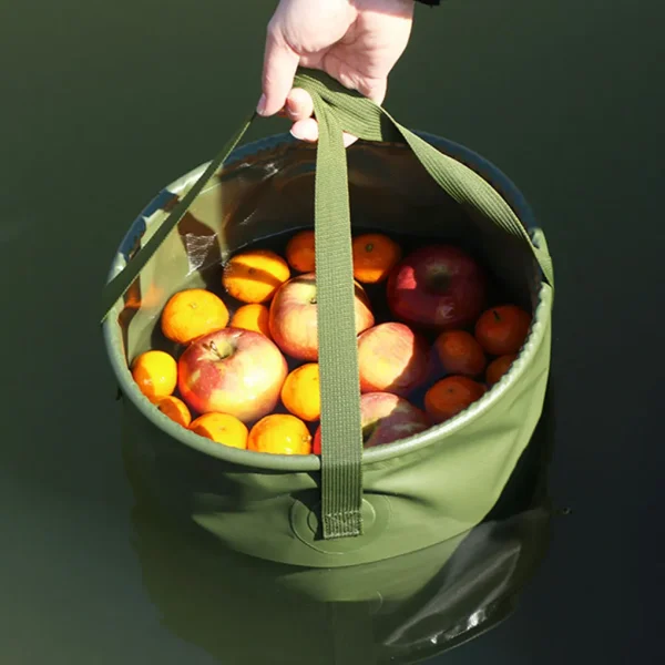 Foldable Water Bucket Portable Fishing Storage Container with Hanging Rope Cleaning Basin Camping Picnic Hiking 2