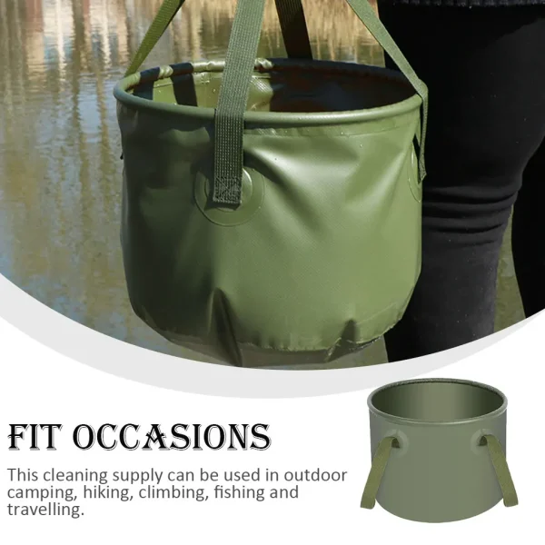 Foldable Water Bucket Portable Fishing Storage Container with Hanging Rope Cleaning Basin Camping Picnic Hiking 4
