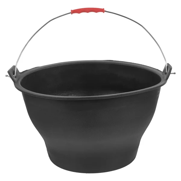 Grey for Construction 30cm Opening 17cm Bottom 17.5cm Height Rubber Bucket Portable Handle Cement Storage Mixing Bucket 2
