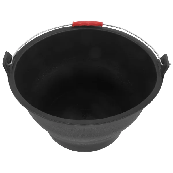 Grey for Construction 30cm Opening 17cm Bottom 17.5cm Height Rubber Bucket Portable Handle Cement Storage Mixing Bucket 3