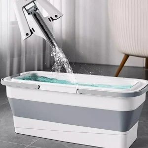 Easy To Carry Rectangular Foldable Mop Bucket Large Reusable Laundry Barrel Silicone Space-Saving Washing Basin Home 1