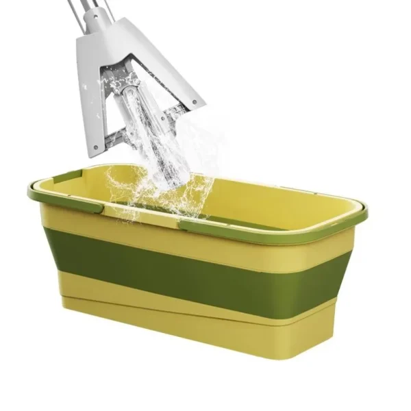 Easy To Carry Rectangular Foldable Mop Bucket Large Reusable Laundry Barrel Silicone Space-Saving Washing Basin Home 4