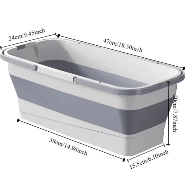 Easy To Carry Rectangular Foldable Mop Bucket Large Reusable Laundry Barrel Silicone Space-Saving Washing Basin Home 6