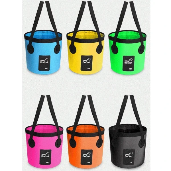12L/15L/20L Folding Bucket Portable Bucket Water Storage Bag Outdoor Car Storage Bag Waterproof Water Bag Fishing 1