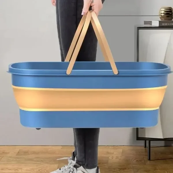 Collapsible Bucket Portable Folding  Car Wash Basin Silicone Washing Bucket Camping Home Foldable Cleaning Mop 1