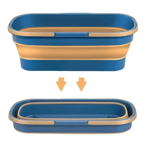 Collapsible Bucket Portable Folding  Car Wash Basin Silicone Washing Bucket Camping Home Foldable Cleaning Mop 4