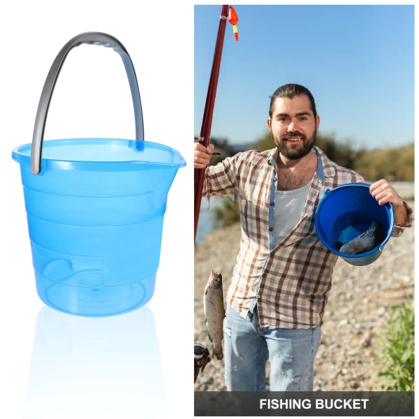 Plastic Water Bucket 12L Blue Storage Tank Portable Handle Laundry Bathing Cleaning Bucket For Dormitory Home Kitchen 3