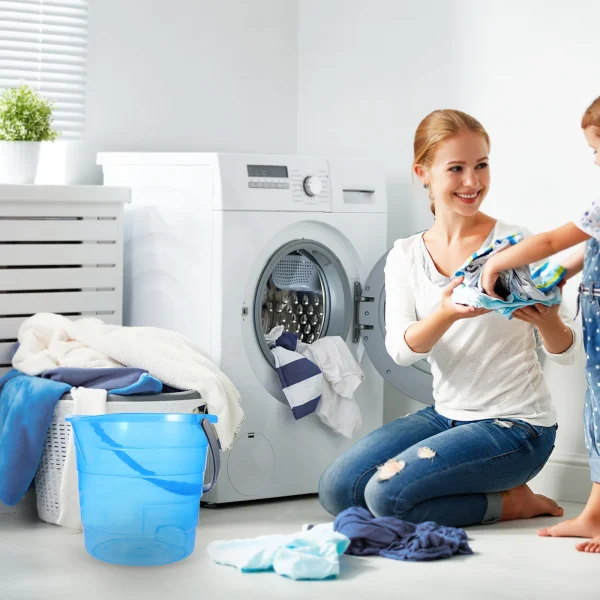 Plastic Water Bucket 12L Blue Storage Tank Portable Handle Laundry Bathing Cleaning Bucket For Dormitory Home Kitchen 4