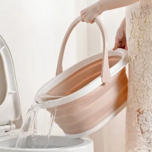 Portable Folding Water Bucket High Temperature Resistance Space Saving Collapsible Wash Basin Multifunctional High-capacity 1