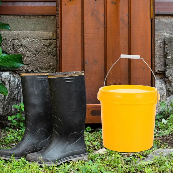 Sealed Bucket Plastic Pail Durable Thickened Leakproof Food Grade Brine Containers Bath Cleaning Keg Stacking Storage Round 3