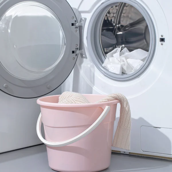 Car Wash Bucket Round Plastic Sturdy Water Storage Container Cleaning Pail Fishing Bucket Large Capacity Stackable Garden Pink 3