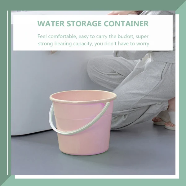 Car Wash Bucket Round Plastic Sturdy Water Storage Container Cleaning Pail Fishing Bucket Large Capacity Stackable Garden Pink 4