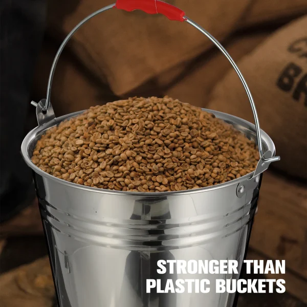 Bucket Milk Buckets with Lids Metal Beer Water Heavy Duty Stainless Steel Watering 5