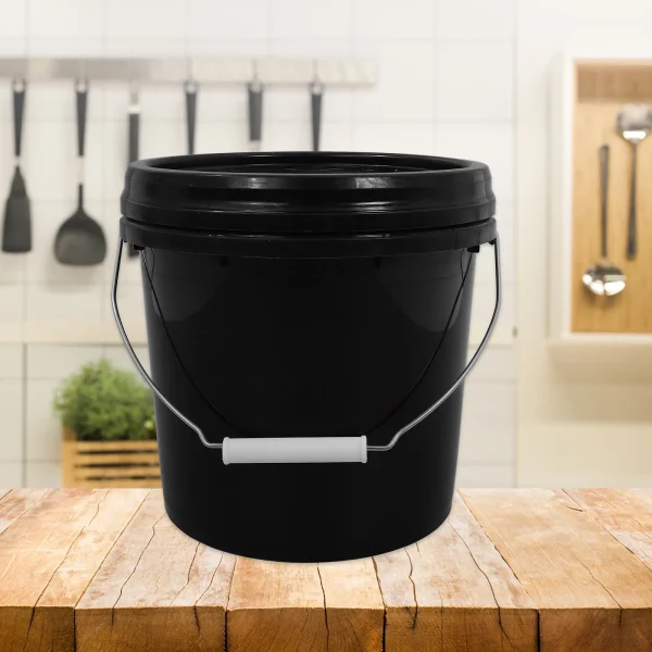 2pcs Sealed Plastic Empty Water Small Bucket with Lid for Home Garden Dorm Portable Storage Cleaning Farm Bucket 3