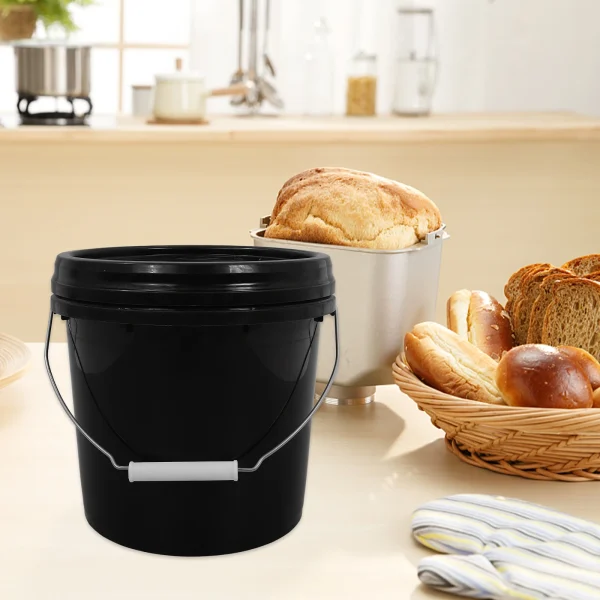 2pcs Sealed Plastic Empty Water Small Bucket with Lid for Home Garden Dorm Portable Storage Cleaning Farm Bucket 5