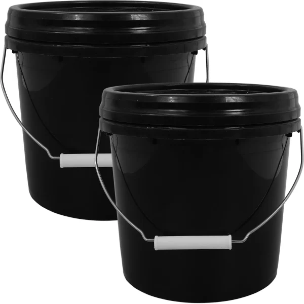 2pcs Sealed Plastic Empty Water Small Bucket with Lid for Home Garden Dorm Portable Storage Cleaning Farm Bucket 6