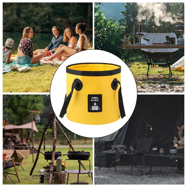 Foldable Bucket Water Container For Camping 12/20 L Waterproof Folding Bucket With Handle For Beach Laundry Car Washing Fishing 4