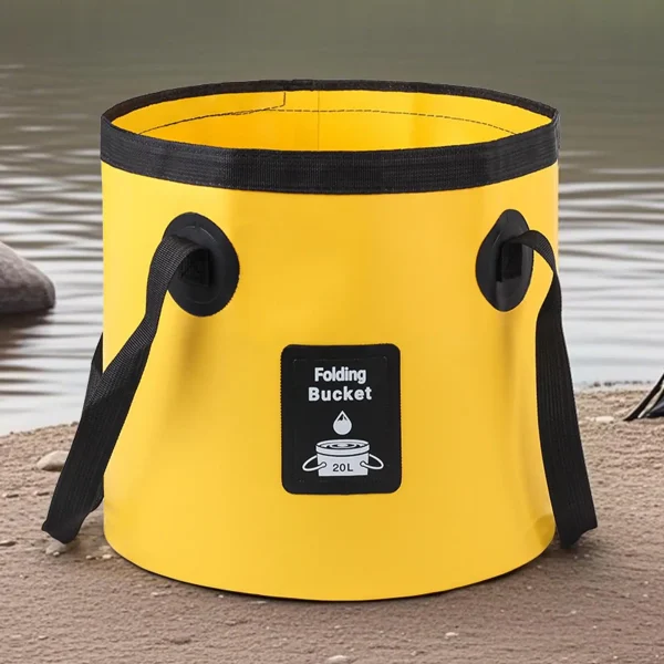 Foldable Bucket Water Container For Camping 12/20 L Waterproof Folding Bucket With Handle For Beach Laundry Car Washing Fishing 6