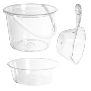 Transparent Foot Washing Bucket Set Large Capacity Thickened Plastic Portable Bucket Home Bath Dormitory Multipurpose Water 1