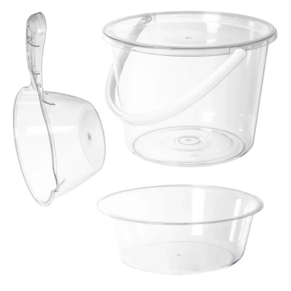 Transparent Foot Washing Bucket Set Large Capacity Thickened Plastic Portable Bucket Home Bath Dormitory Multipurpose Water 3