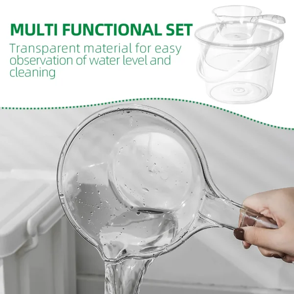 Transparent Foot Washing Bucket Set Large Capacity Thickened Plastic Portable Bucket Home Bath Dormitory Multipurpose Water 5