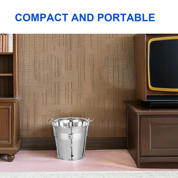 10pcs Mini Simulated Plastic Water Buckets Silver Handles Lightweight Kids Play Toy Durable Material Indoor Outdoor Fun 6