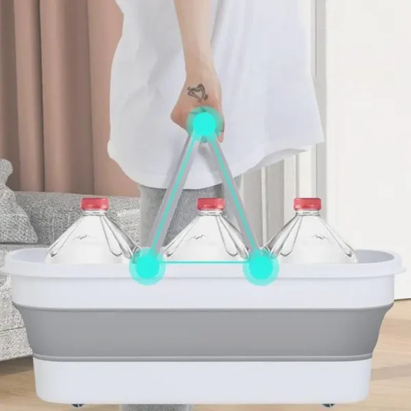 Folding Bucket Mop Bucket Portable Collapsible Bucket With Wheel Multifunctional Folding Basin Household Items Camping Car 5