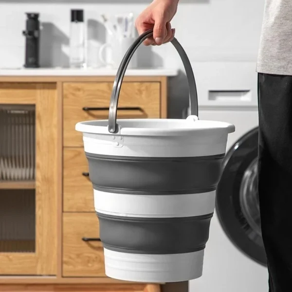 H7BF Collapsible Buckets 15/5/10L Mop Cleaning Bucket with Handle Folding Foldable Water Buckets for Outdoor Garden Fishing 3