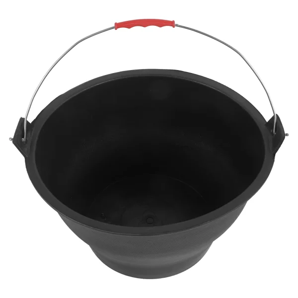 Portable Construction Grey Bucket 30cm Opening 17cm Bottom 17.5cm Height Heavy Duty Rubber Bucket Cement Mixing Storage 3