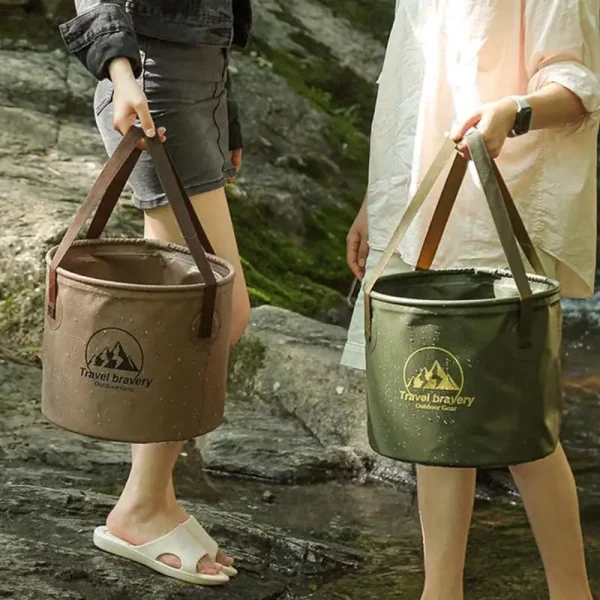 10L Folding Portable Bucket with Cover Car Wash Fishing Bathroom Tool Silicone Bucket Outdoor Camping Household Supplies ﻿ 3