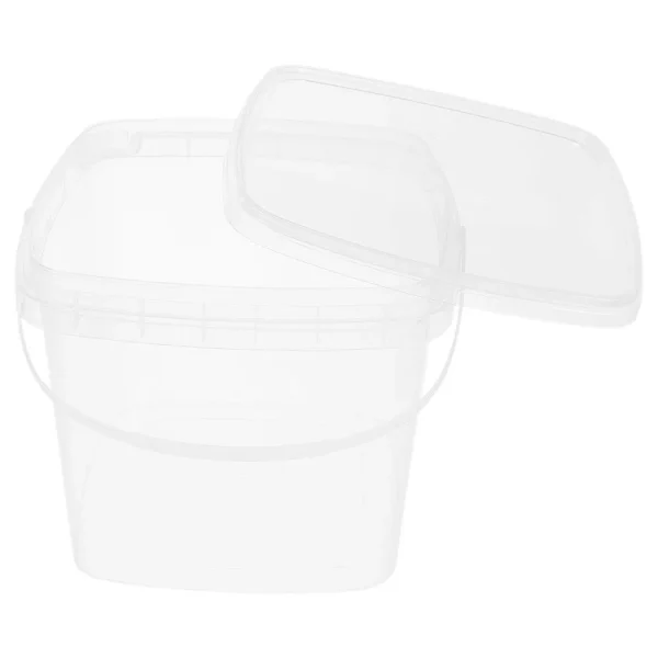 Plastic Bucket Clear Square Container with Lid Gallon CAR WASH Basin Pp Lightweight Outdoor Food Storage Leakproof Design 6
