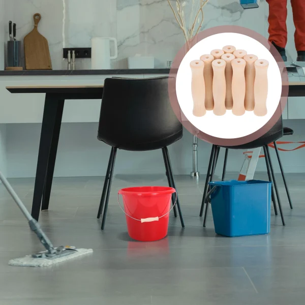 10 Pcs Bucket Handle Wooden Grips Water Buckets Carrying Pails Kitchen Utensils Ergonomic Solid Wood Longlasting 6