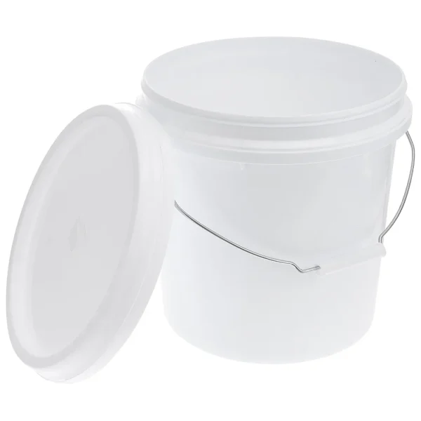 Plastic Bucket with Lid 5L Sealed Barrel Airtight Paint Gallon Small Food Grade Pet Storage Containers Practical Home Use 4