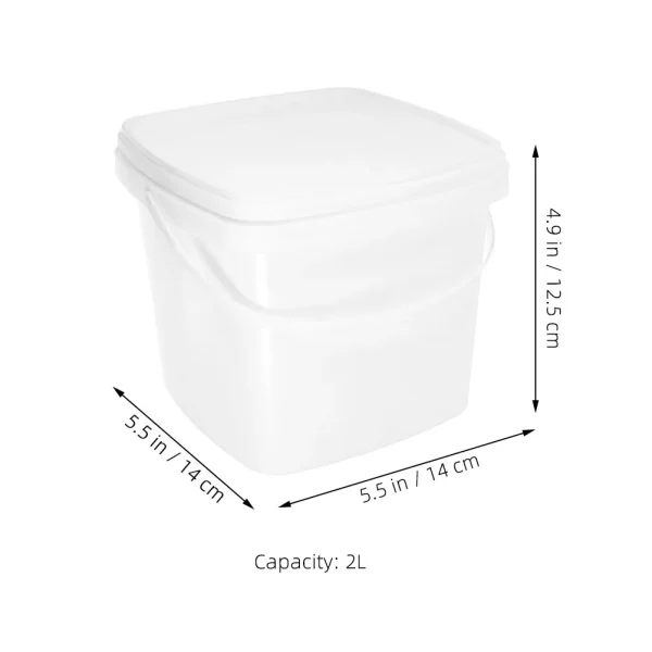 Plastic Bucket With Handle And Lid Reusable Water Bucket Container Portable Bucket Plastic Bucket Packaging Hand-Held Bucket 2