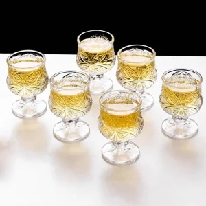 6pcs Creative Wine Glass Set Engraved Cup Mini Cups Butterfly Pattern Cups Drinkware Transparent Home Accessories Wedding Gifts 1