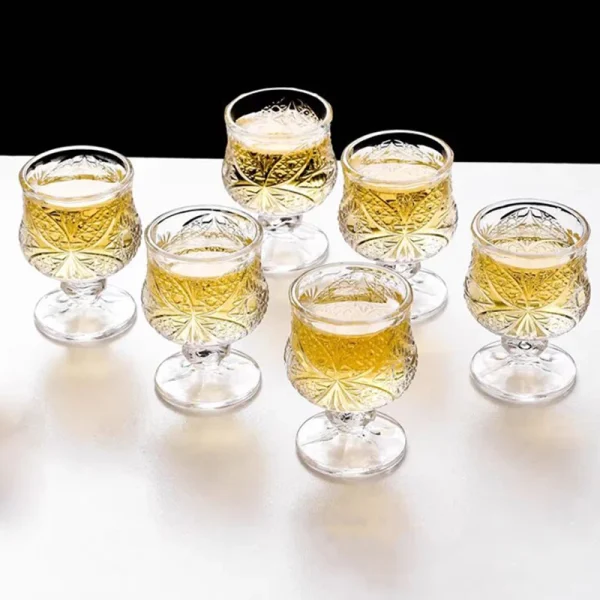 6pcs Creative Wine Glass Set Engraved Cup Mini Cups Butterfly Pattern Cups Drinkware Transparent Home Accessories Wedding Gifts 1