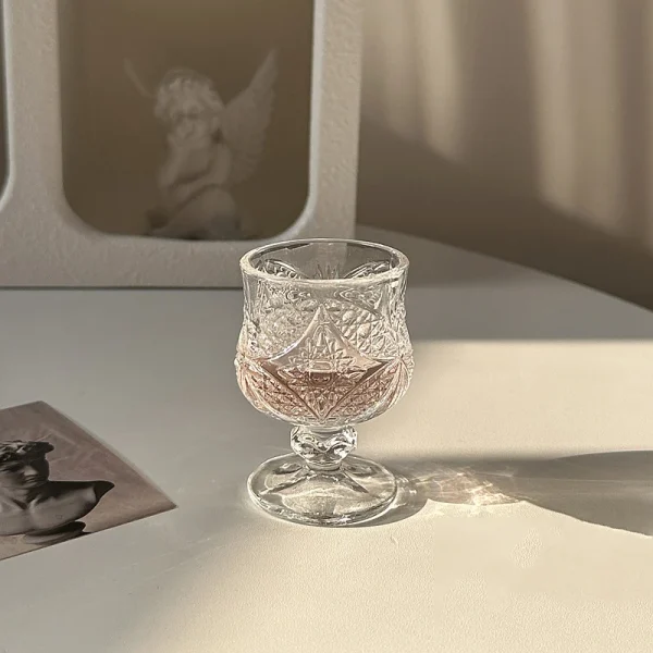 6pcs Creative Wine Glass Set Engraved Cup Mini Cups Butterfly Pattern Cups Drinkware Transparent Home Accessories Wedding Gifts 3