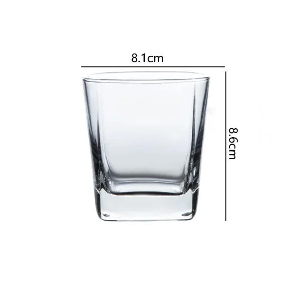 235ml 2pcs Set Classic Beer Glass Transparent Drinkware Thick Bottomed Whiskey Glass Party Cocktail Scotch Brandy Bacardi Cups 6