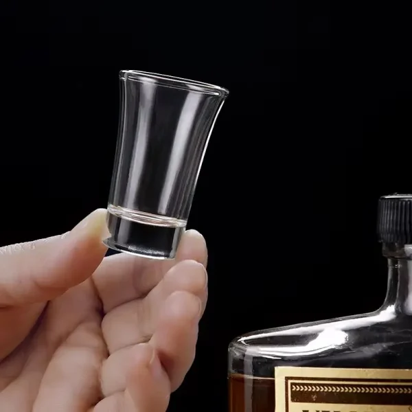 6pcs Set Transparent Spirit Cup 20ml Thick Bottom Small Wine Glass Bar Specific Liquor Goblet Vodka Tequila Cups Drinkware Party 2