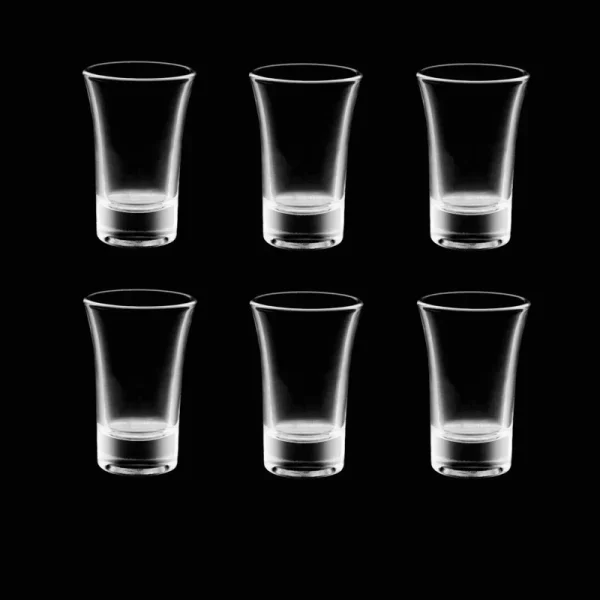 6pcs Set Transparent Spirit Cup 20ml Thick Bottom Small Wine Glass Bar Specific Liquor Goblet Vodka Tequila Cups Drinkware Party 5