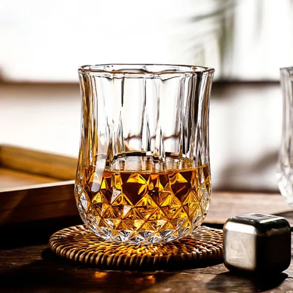 4pcs Wine Glass Set Diamond Painting Juice Cup Household Party Whiskey Cups Drinking Glasses Drinkware Transparent Wedding Gifts 3