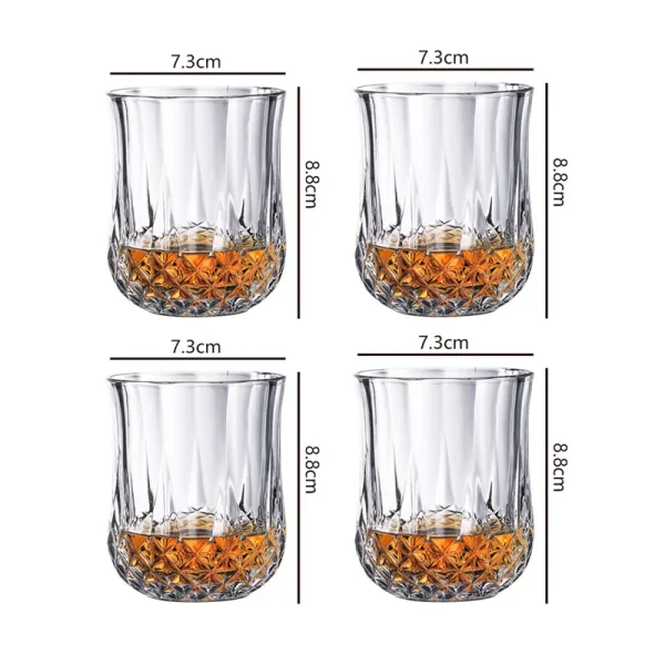 4pcs Wine Glass Set Diamond Painting Juice Cup Household Party Whiskey Cups Drinking Glasses Drinkware Transparent Wedding Gifts 6